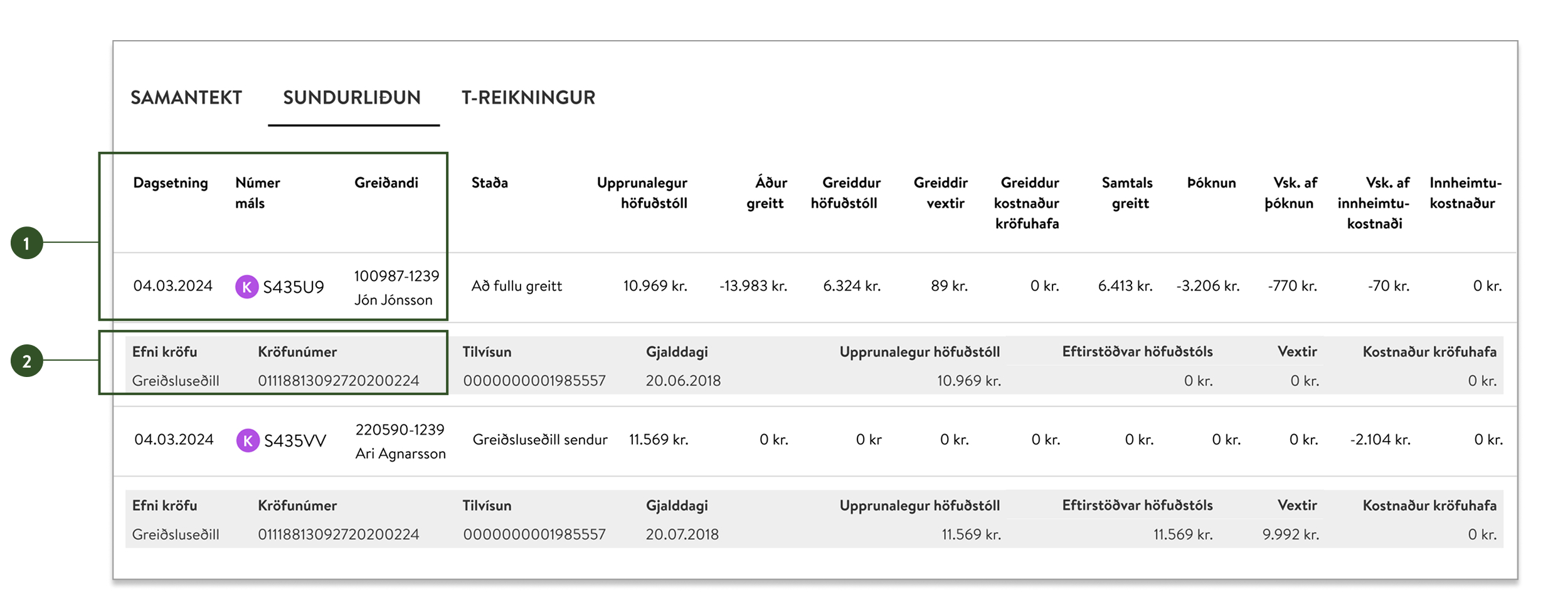 Skjámynd af viðskiptavefnum